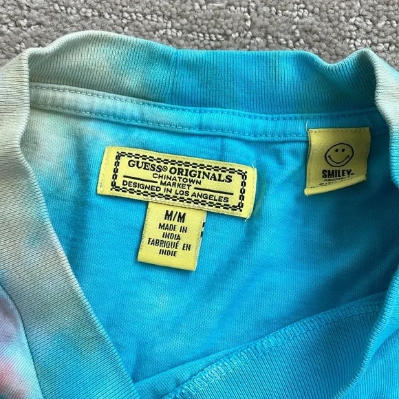 GUESS Tie-Dye T-Shirt - Blue, Pink, Gray - Picture 4 of 6